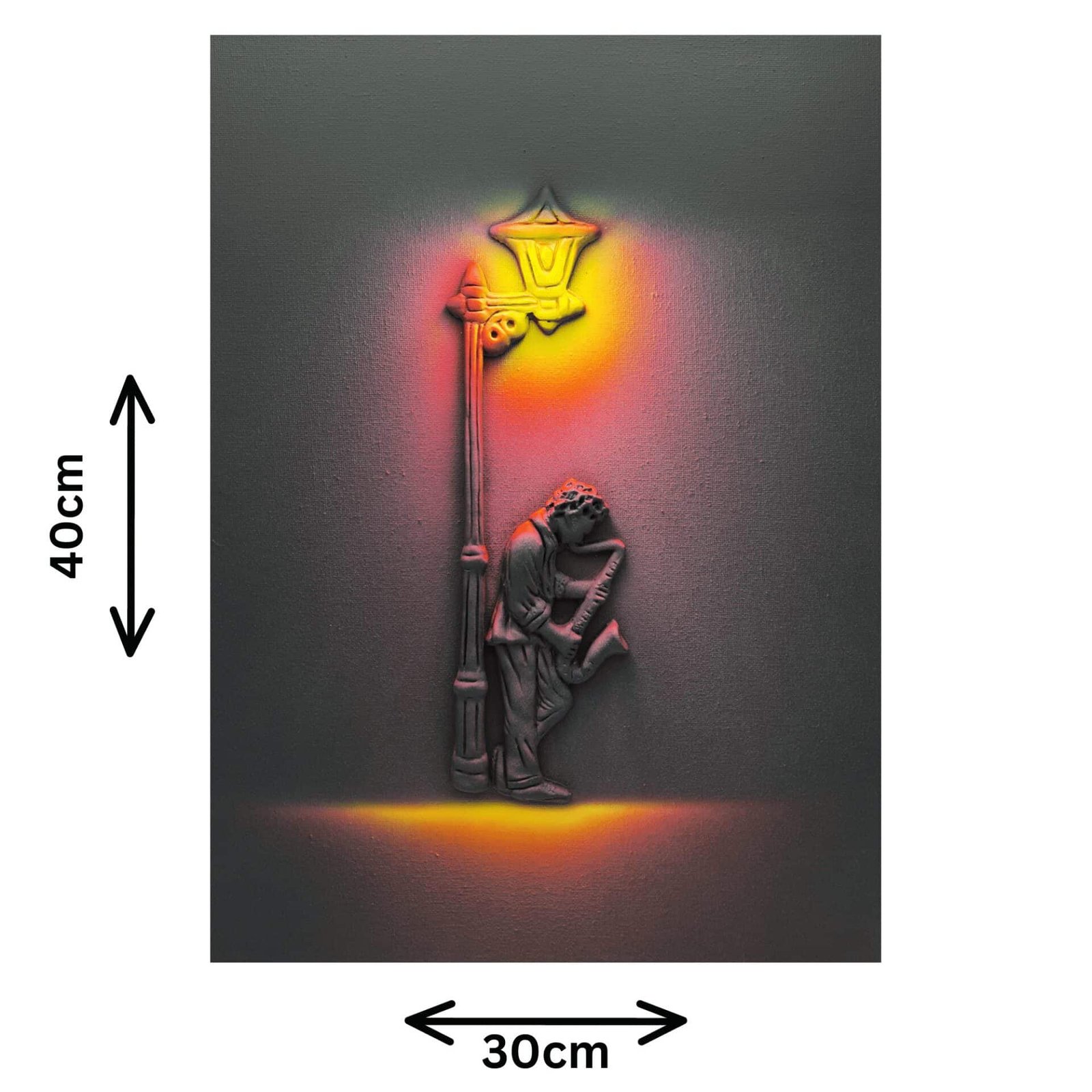 Unique, eco-friendly canvas art for interior design featuring a musician - brighten your room with an abstract painting created by a professional artist!