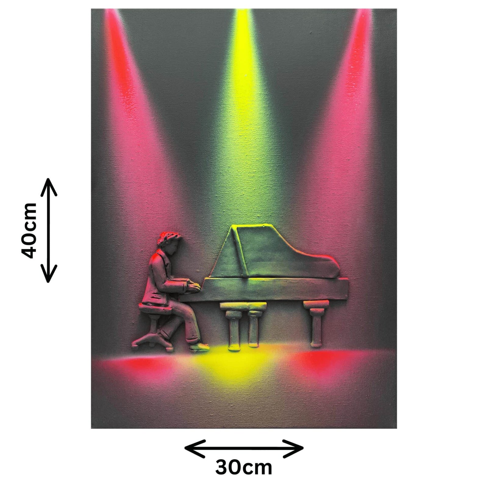 Discover colourful canvas art, featuring a pianist musician—a vibrant addition to home design, adding melodic expressions to your space.