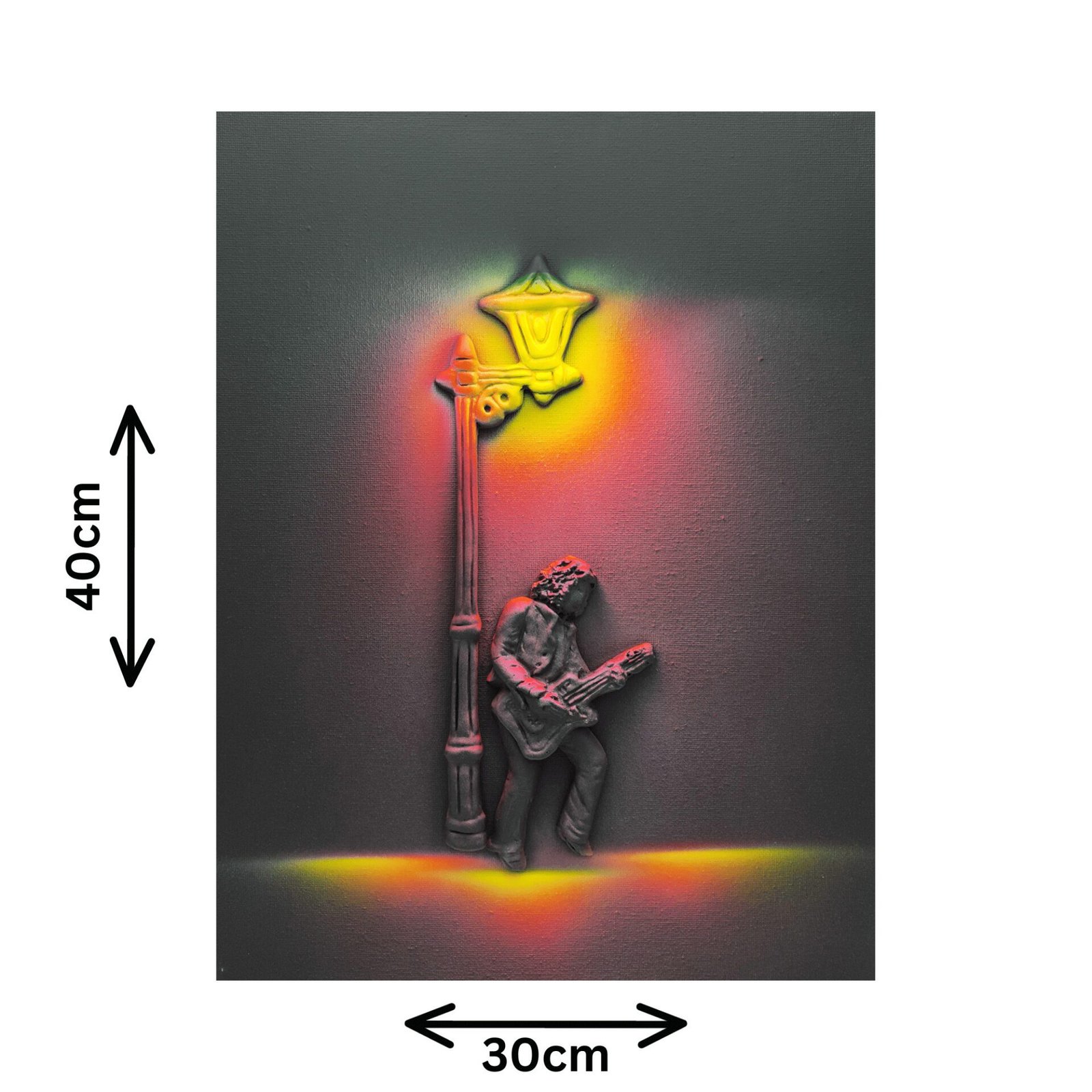 Elevate interior design with colourful, eco-friendly art featuring the talent of a guitarist musician—vibrant and unique expressions for your space.