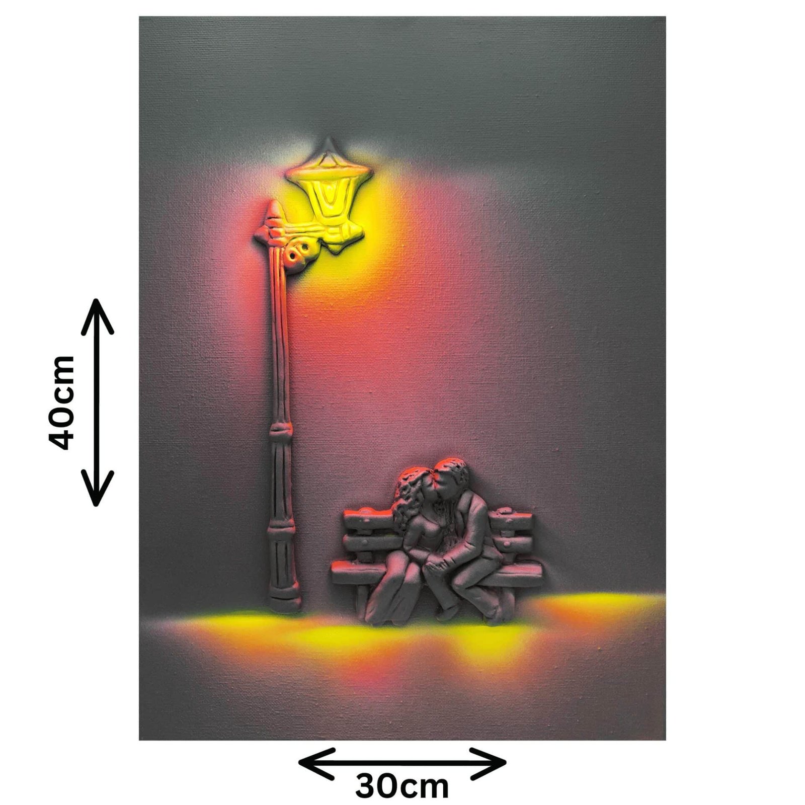 Capturing the essence of love, our art paintings illustrate lovers kissing—a timeless celebration of a couple's bond on canvas.