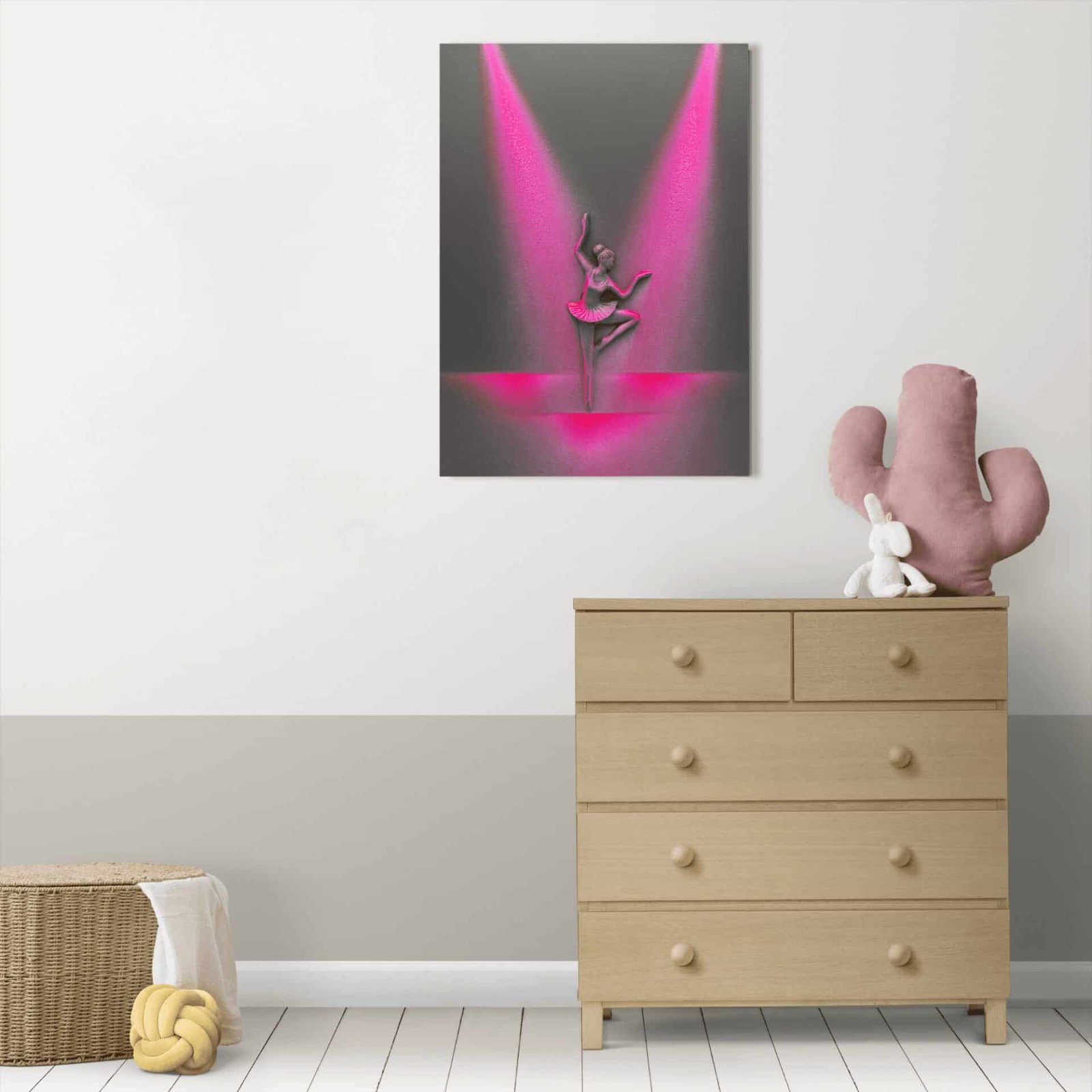 Explore unique canvas art featuring a ballerina's dance, adding elegance to home design—a captivating blend of grace and uniqueness.