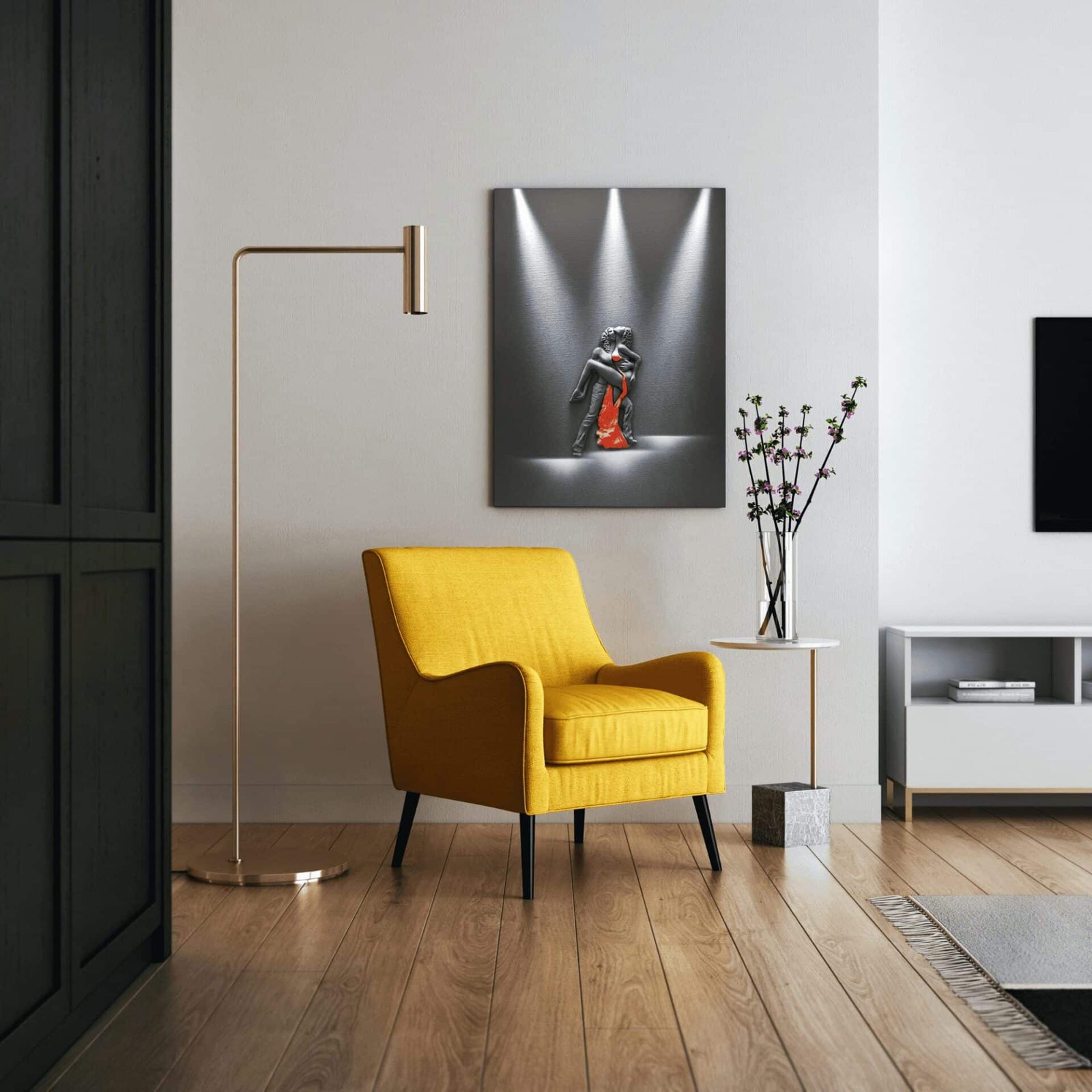 Elevate your interior design with unique paintings capturing the passionate essence of tango dance and the timeless connection between a couple.