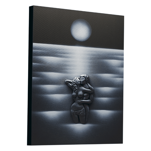 Black and White Wall Art | Quiet Bonding in Lunar Light - 16x20inch